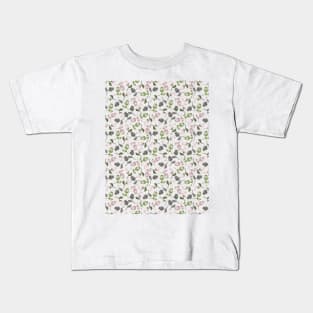 Romantic Spring Tulip floral pattern white ver Kids T-Shirt